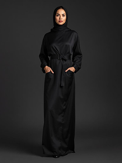 Onyx belted abaya